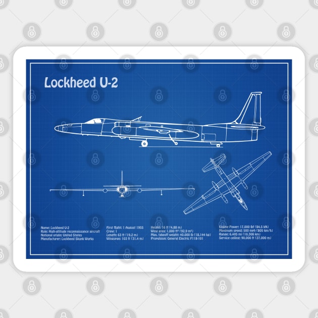 Lockheed U-2 Dragon Lady - AD Magnet by SPJE Illustration Photography